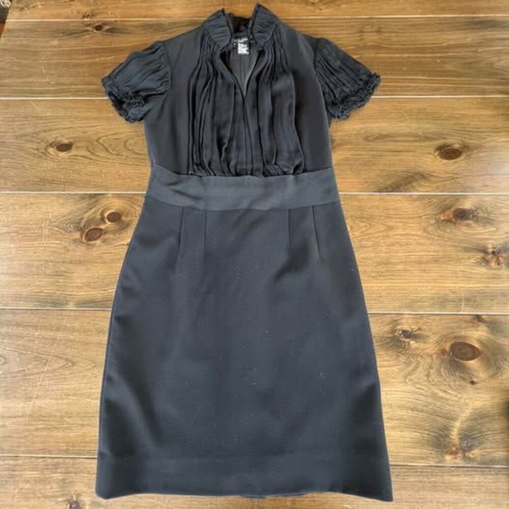 Etcetera Black Dress with Sheer Sleeves-size 4